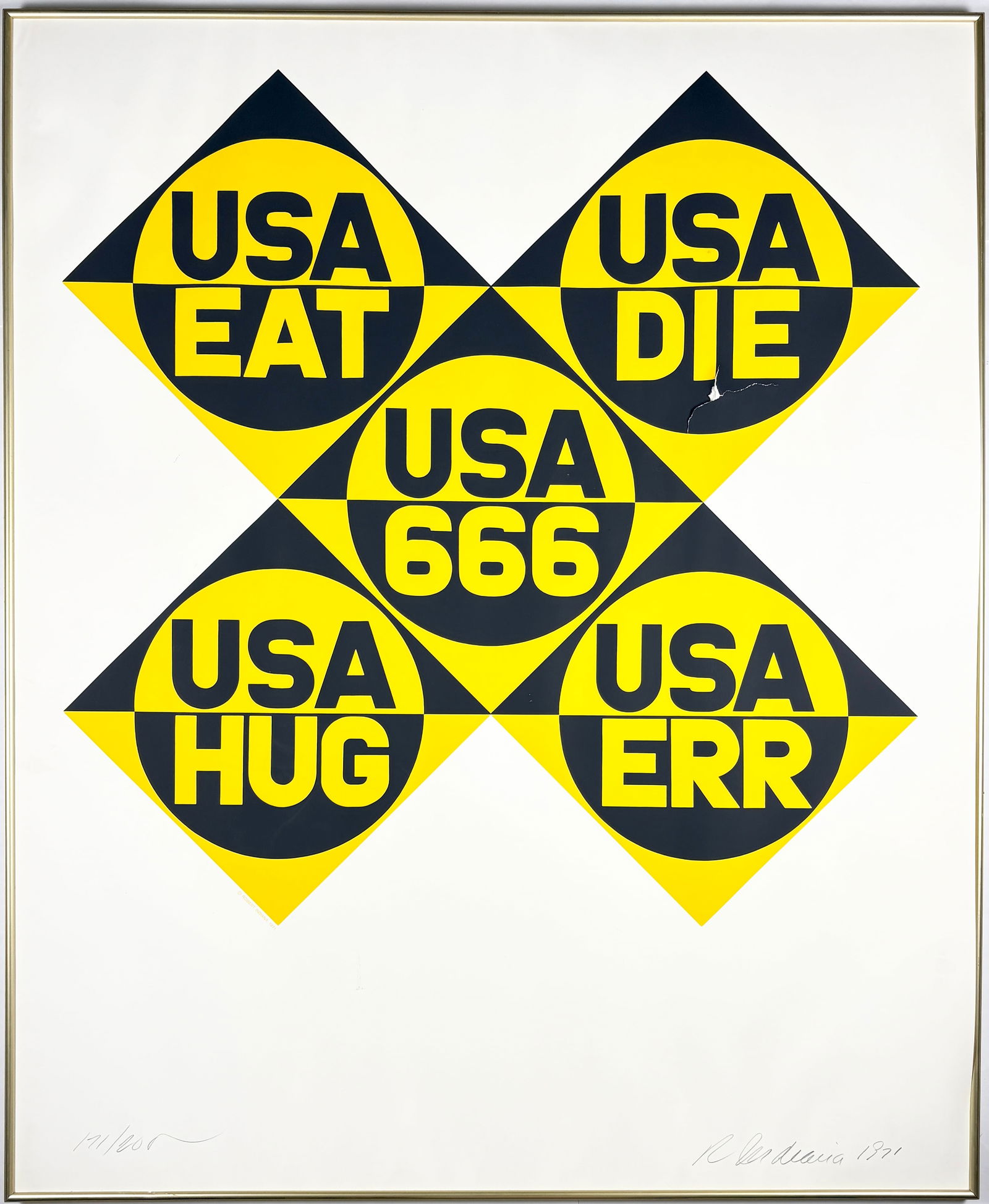 Robert Indiana – USA 666, pencil signed & numbered lithograph (1 of 10)