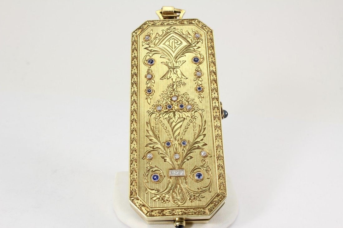 Antique Tiffany & Co 14k Yellow Gold Diamond & Sapphire Compact / Pendant 104.1g (1 of 3)
