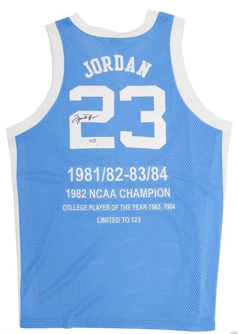 Michael Jordan – Hand Signed UNC Jersey, Upper Deck Authenticated: MICHAEL JORDAN Hand-signed UNC Tar Heels jersey Upper Deck Authenticated A striking University of North Carolina Tar Heels jersey personally signed by basketball legend Michael Jordan. This commemorat