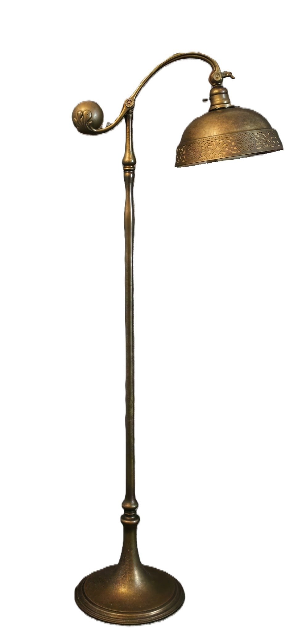 Tiffany Studios Bronze Counterbalance Floor Lamp with Original Slag Glass Shade (1 of 5)