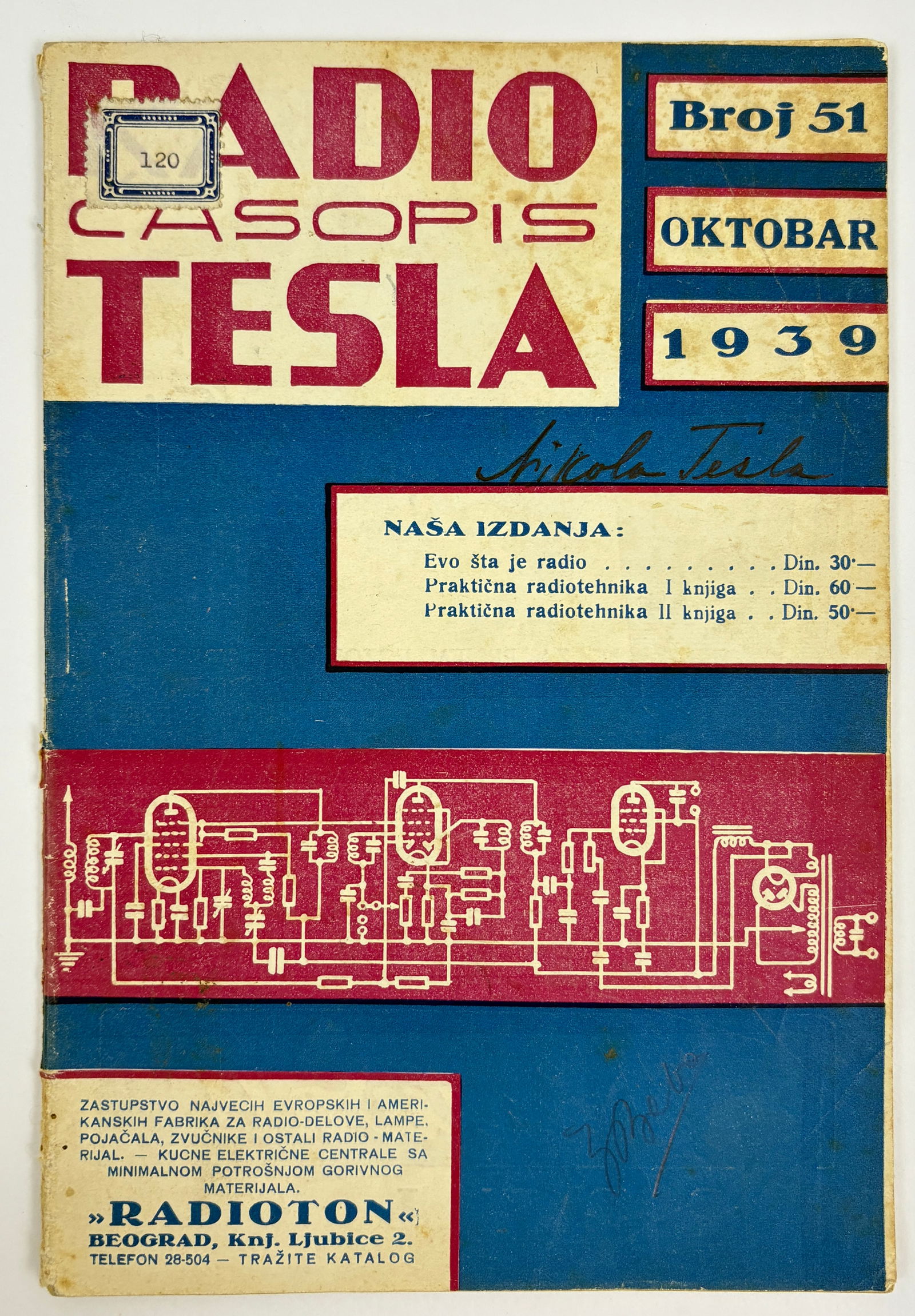 Nikola Tesla - Hand Signed Vintage Radio Cover (1 of 7)