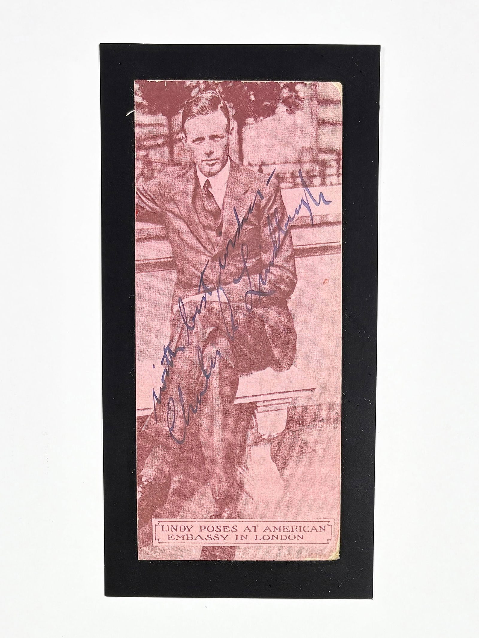 Charles Lindbergh - Hand Signed, Collectors Card (1 of 3)