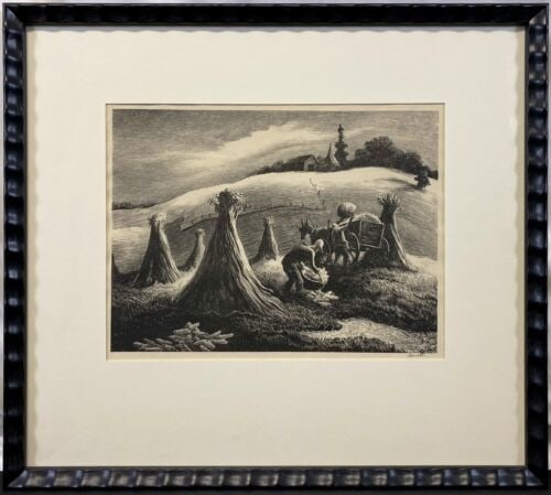 Thomas Hart Benton – Loading Corn, 1945, Lithograph, Signed in Pencil (1 of 5)