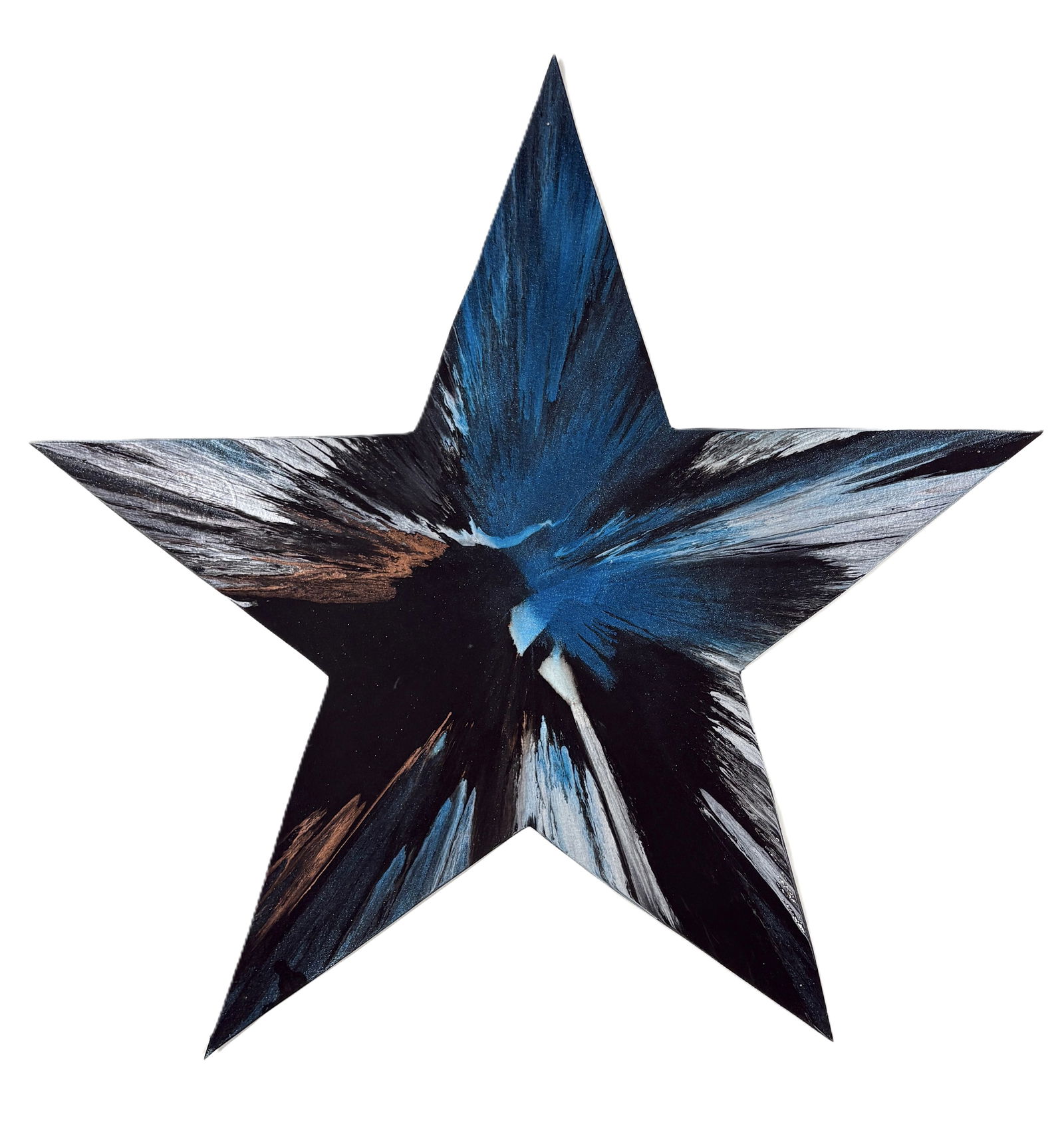 Damien Hirst - Spin Painting (Star): Damien Hirst (1965) Spin Painting (Star) 2009 painted star-shaped panel 20 x 20 inches This work is a star-shaped spin painting produced to commemorate the opening of Damien Hirst: Requiem at the Puch