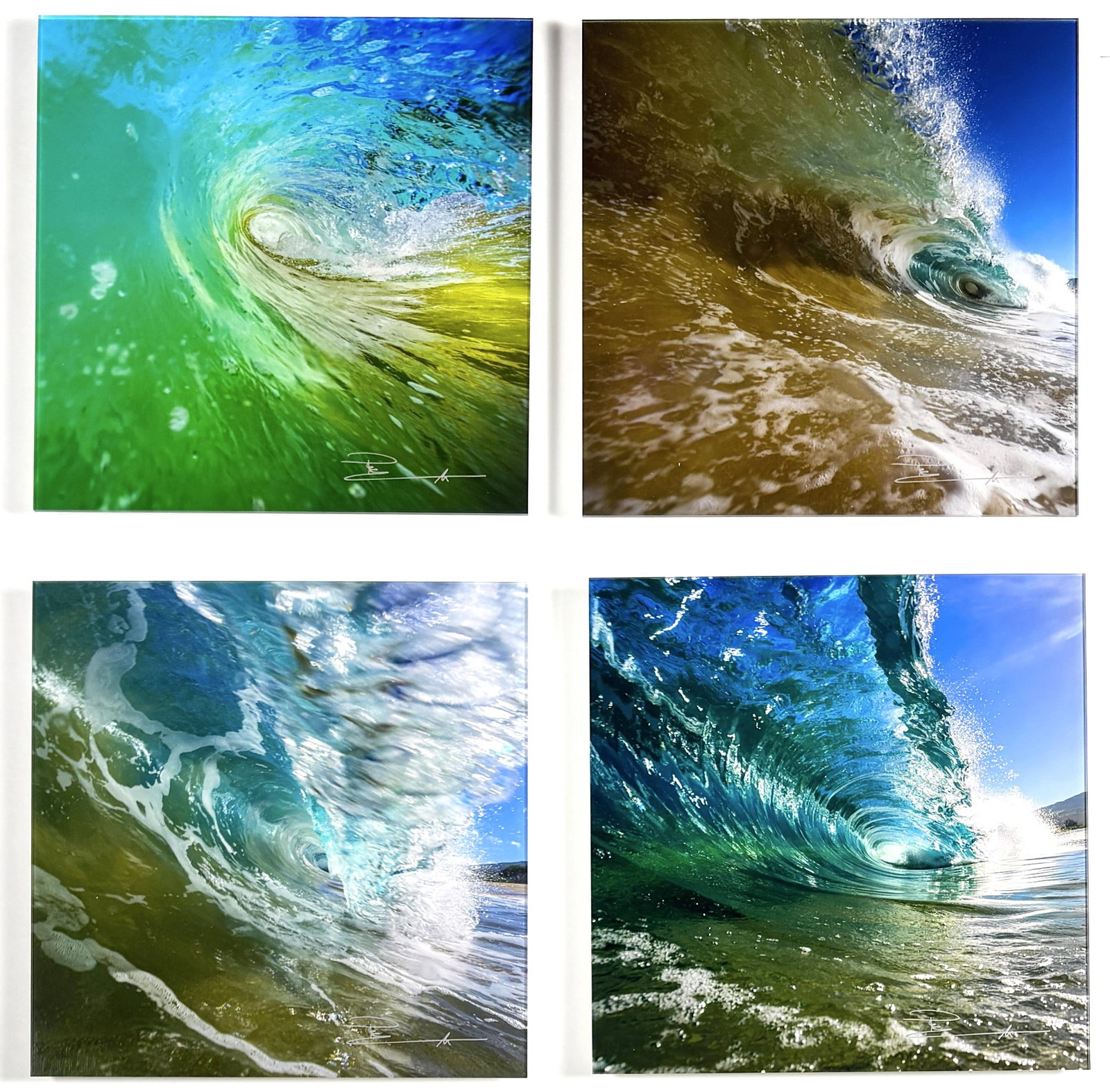 Peter Lik – Waves (Group of Four Photographs): Peter Lik (1959) Waves element pack color photographs, each hand signed 9.75 x 9.75 inches each This group consists of four color photographs from Peter Lik’s Waves series, focused on close-range