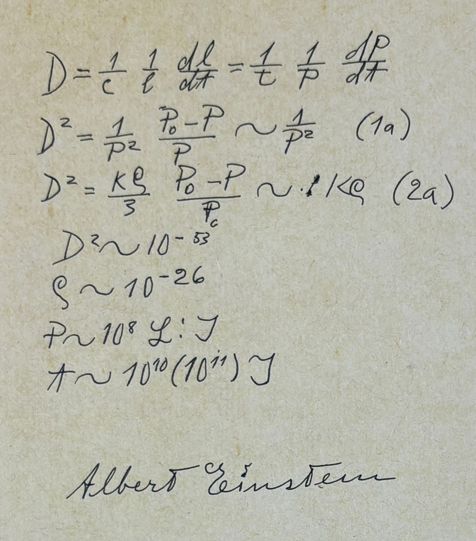 Albert Einstein – Handwritten Equations (Hand Signed) - 4