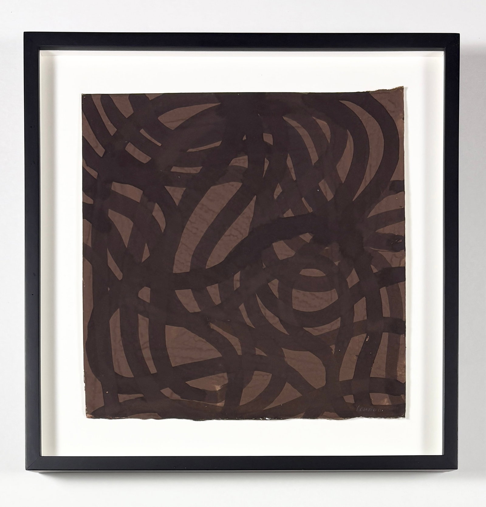 Sol LeWitt - Untitled, 2001, Original Gouache on Paper: Sol LeWitt (1928–2007) Untitled 2001 gouache on paper 11 x 11 inches (14.75 x 14.75 inches framed) maloney fine art provenance This work is an original gouache on paper composed of interlacing, curv