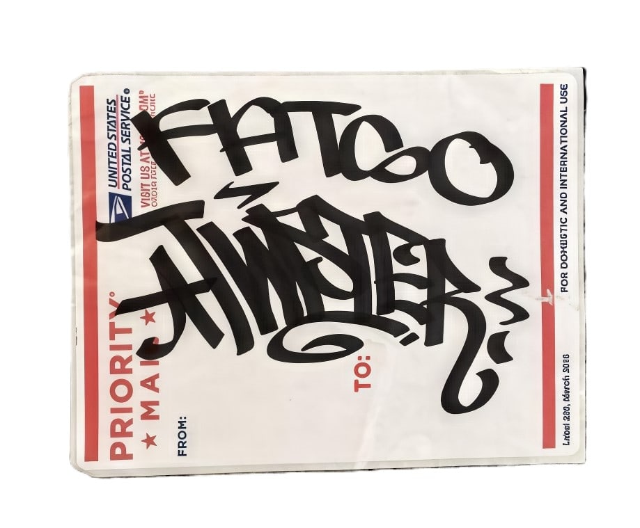 Barry McGee (Twist) – DFW THR Graffiti Sticker: BARRY MCGEE (TWIST) DFW THR Graffiti Sticker printed graffiti sticker on paper approx. 4 x 4 inches (including backing) Original graffiti sticker associated with Barry McGee, also known as