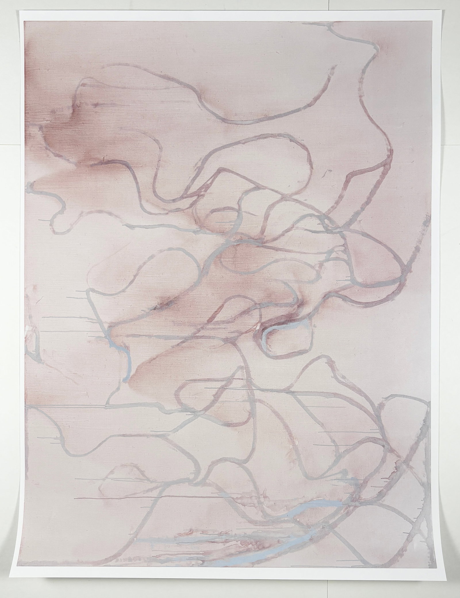 Brice Marden – Lingerie, Offset Lithograph: Brice Marden (1938–2023) Lingerie 2022 offset lithograph 22 x 29.5 inches This work is an offset lithograph by Brice Marden featuring layered, looping linear forms set against a softly modulated