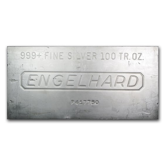 100 Oz Silver Bar - Engelhard (random) (1 of 2)
