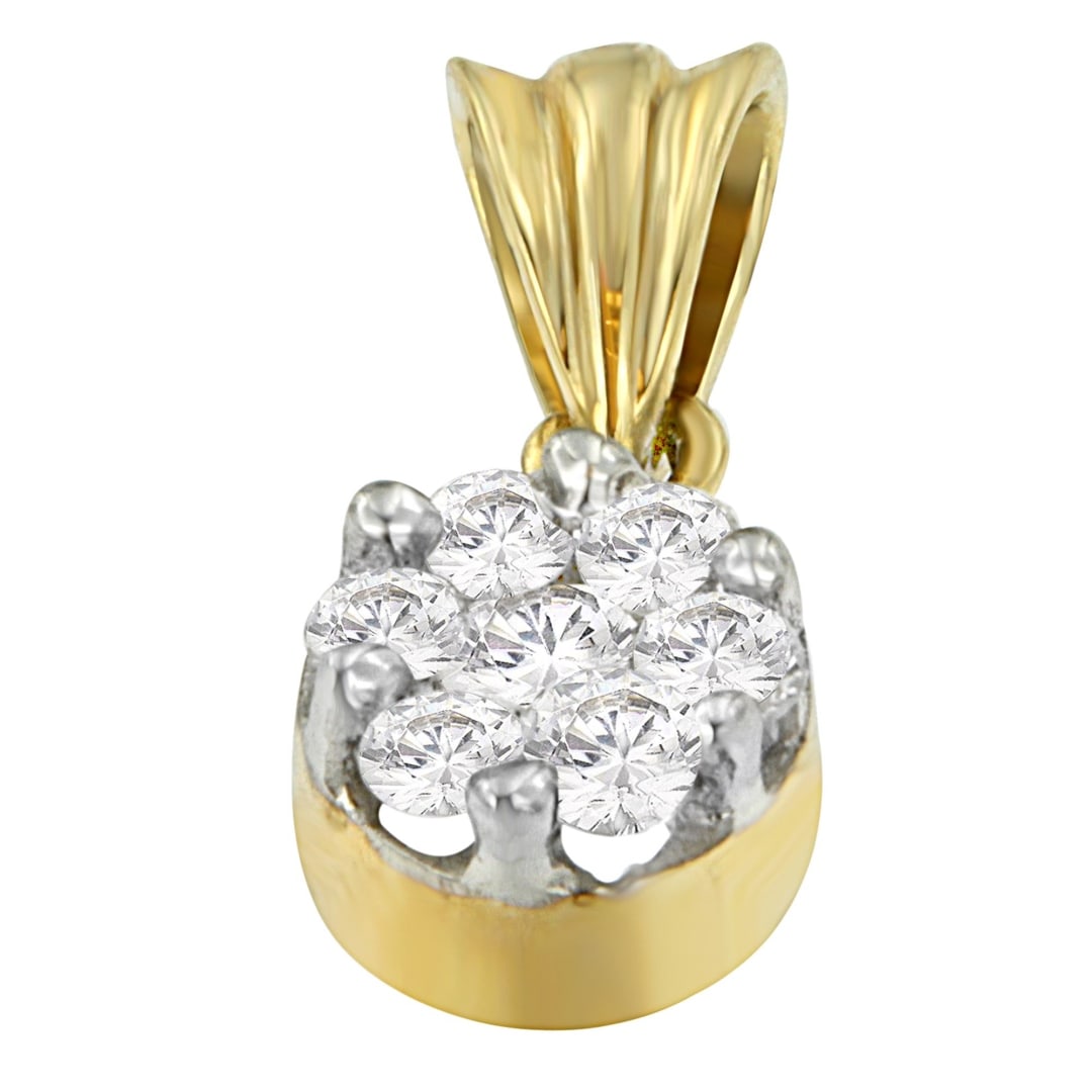 14k Gold .50ct Diamond Circle Cluster Necklace (1 of 4)