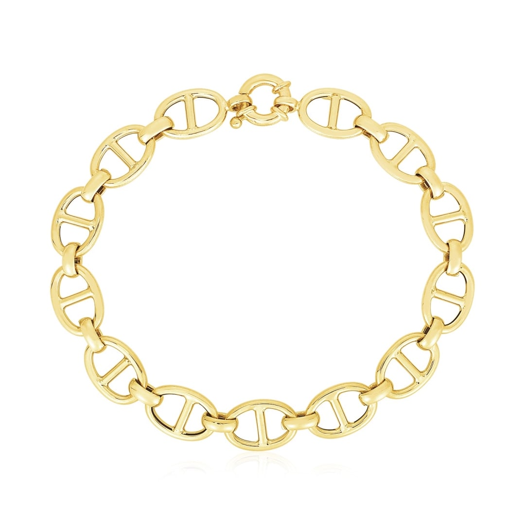 14k Gold High Polish Mariner Link Bracelet (1 of 1)