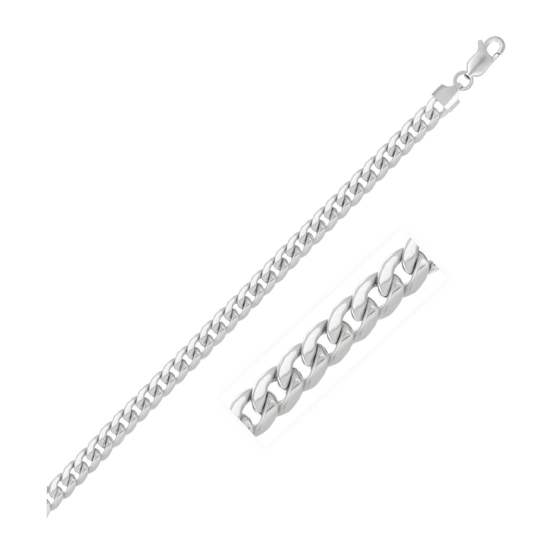 14k White Gold Miami Cuban Semi Solid Bracelet (1 of 1)