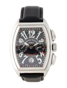 Franck Muller Conquistador Black Dial Women's 35mm: Condition Is Good, Pre-owned. Details: Black Dial, Black Leather Strap, Measurements: Fits A Wrist Size Of 7" Or Smaller, Item Detail, Collection: Conquistador, Reference Number: 8001 Cc, Movement: Au