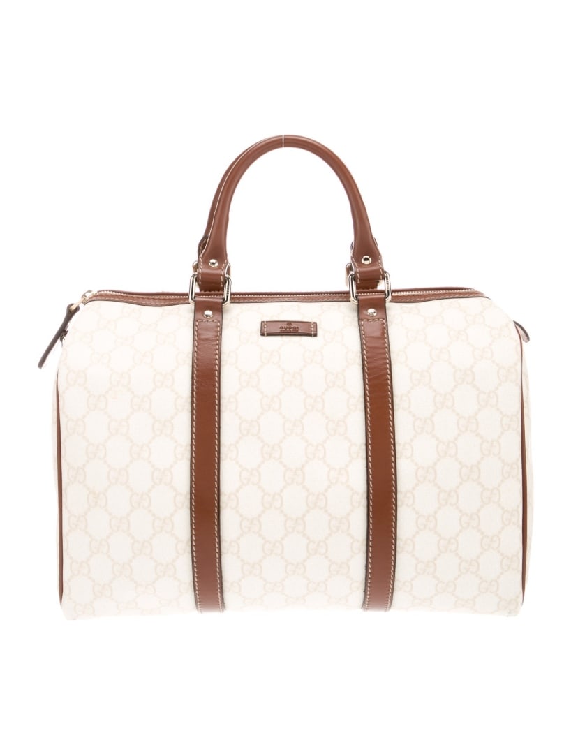 Gucci White Gg Supreme Boston Top Handle Bag (1 of 6)
