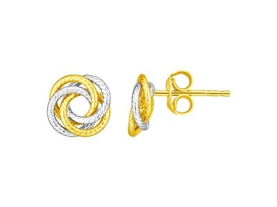 14k Two-tone Gold Love Knot Earrings (1 of 1)