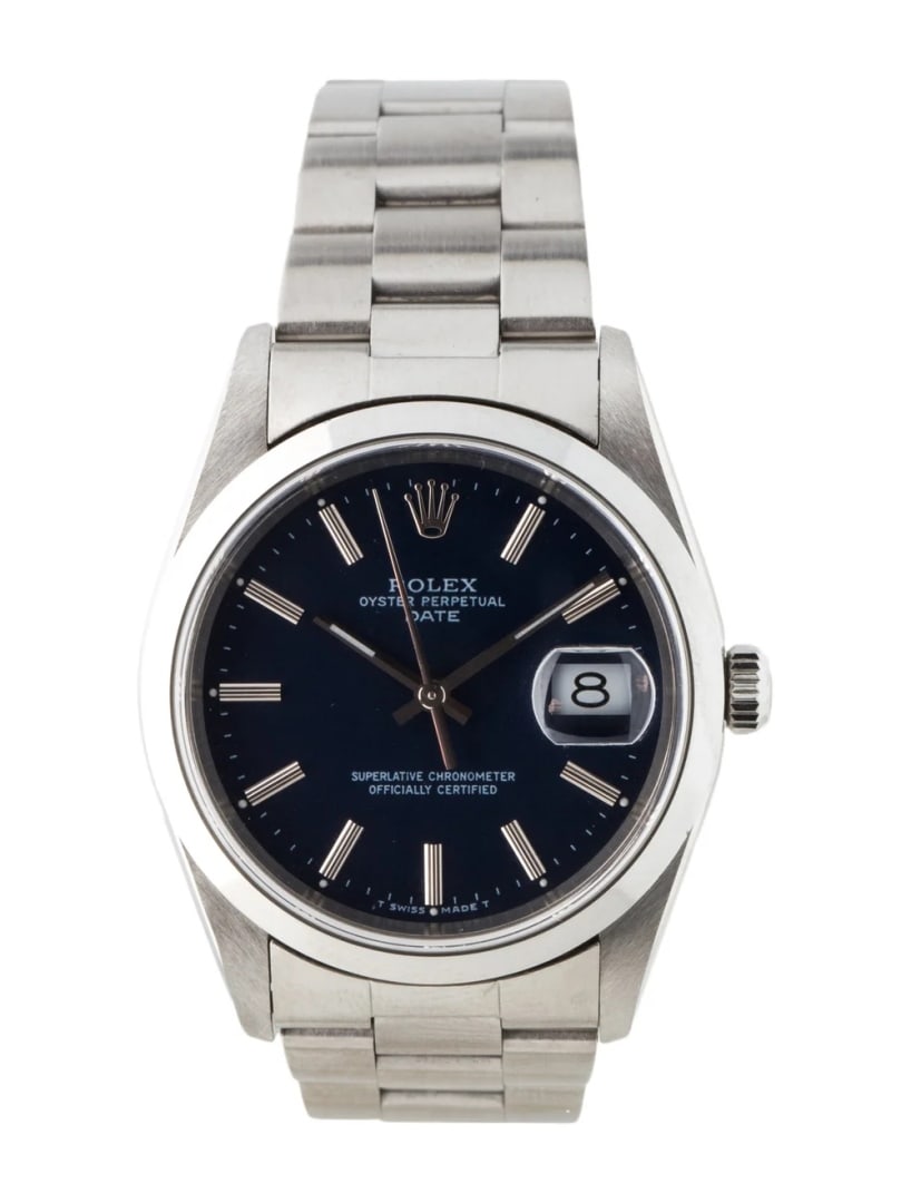 Rolex Date Blue Dial Automatic Men's Watch 34mm (1 of 5)