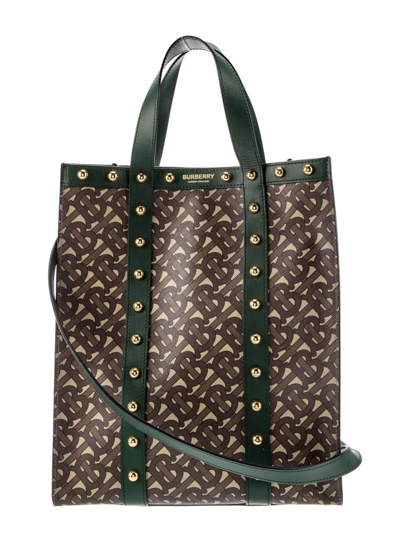Burberry Brown Printed Tb Monogram Grosgrain Tote (1 of 6)