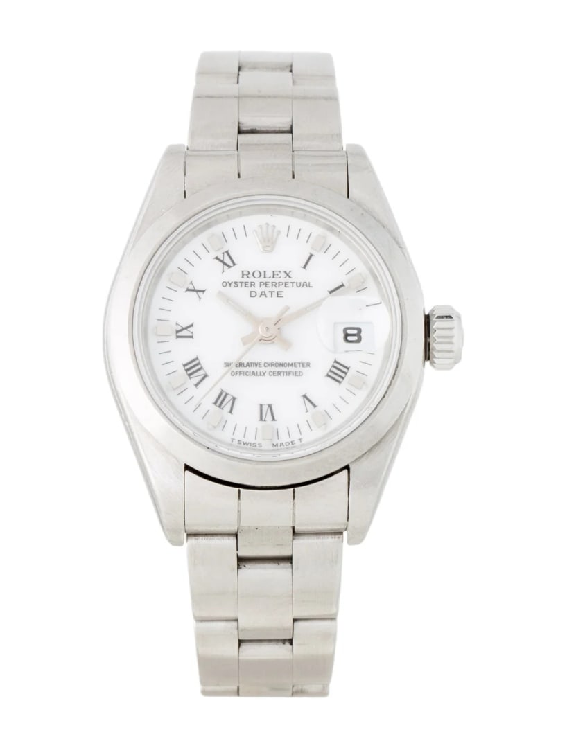 Rolex Date White Dial Women's Watch 26mm (1 of 5)