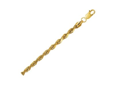 14k Gold Hollow Diamond Cut Rope Necklace 20" (1 of 1)
