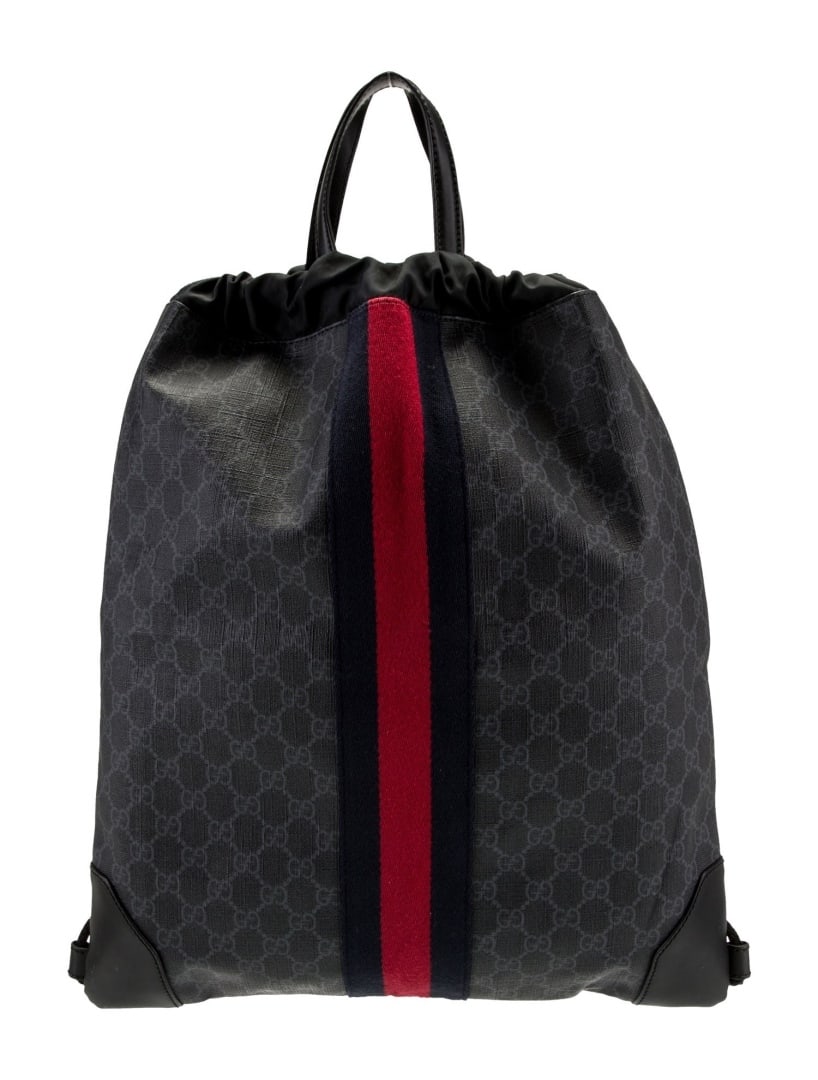 Gucci Black Gg Supreme Nylon Lining Backpack (1 of 5)
