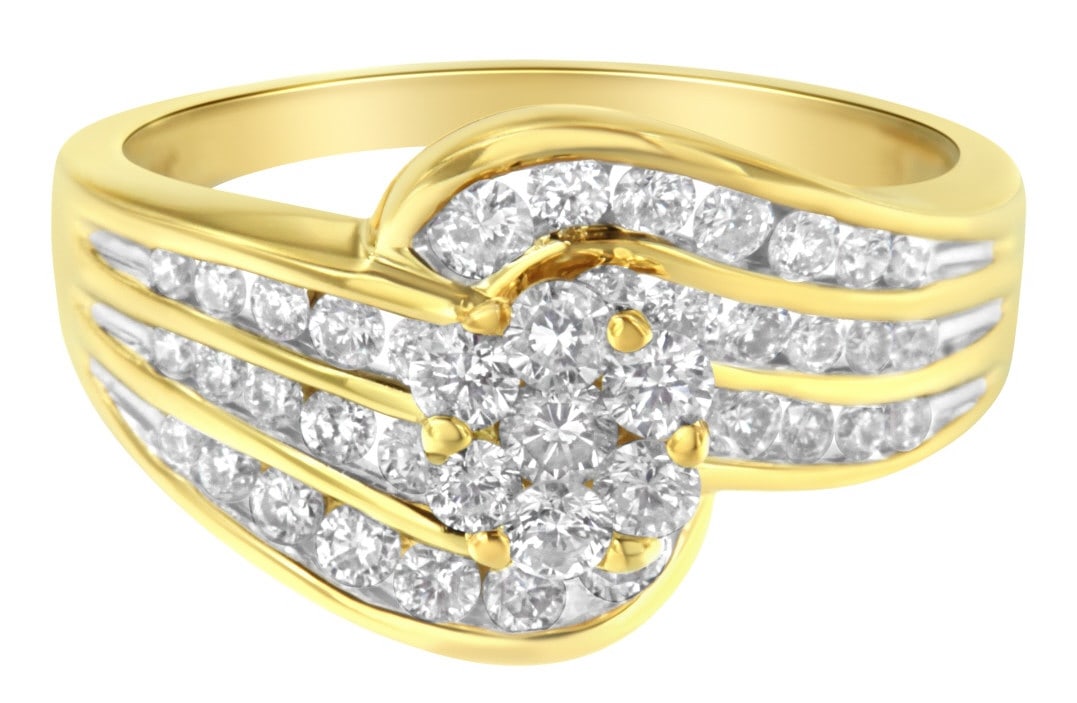14k Gold 1.50ct Diamond Cocktail Swirl Ring (1 of 7)