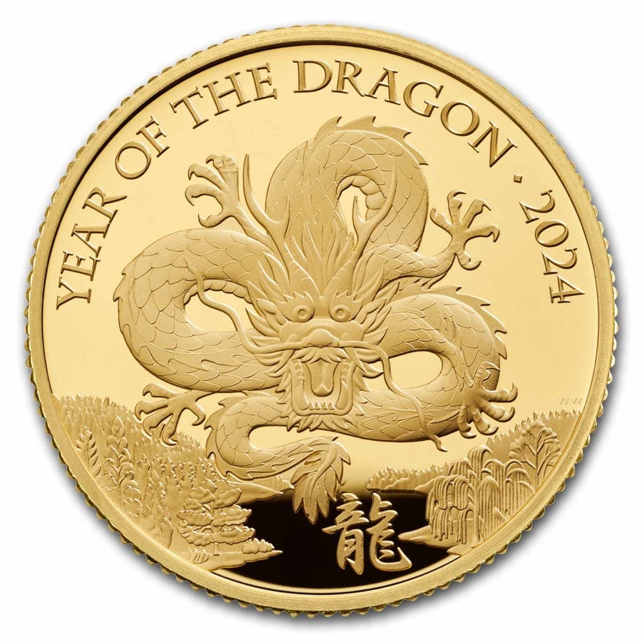 2024 1/4 Oz Gold Year Of The Dragon W/ Box & Coa (1 of 5)