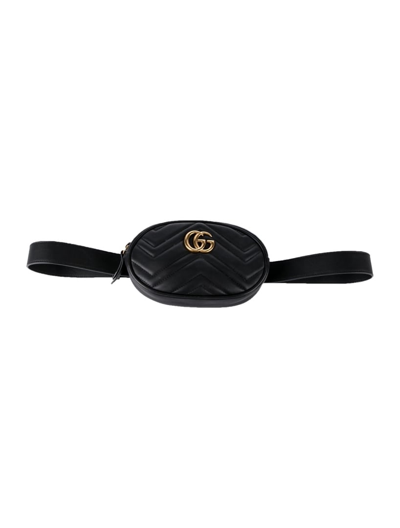 Gucci Black Leather Double G Logo Belt Bag (1 of 5)