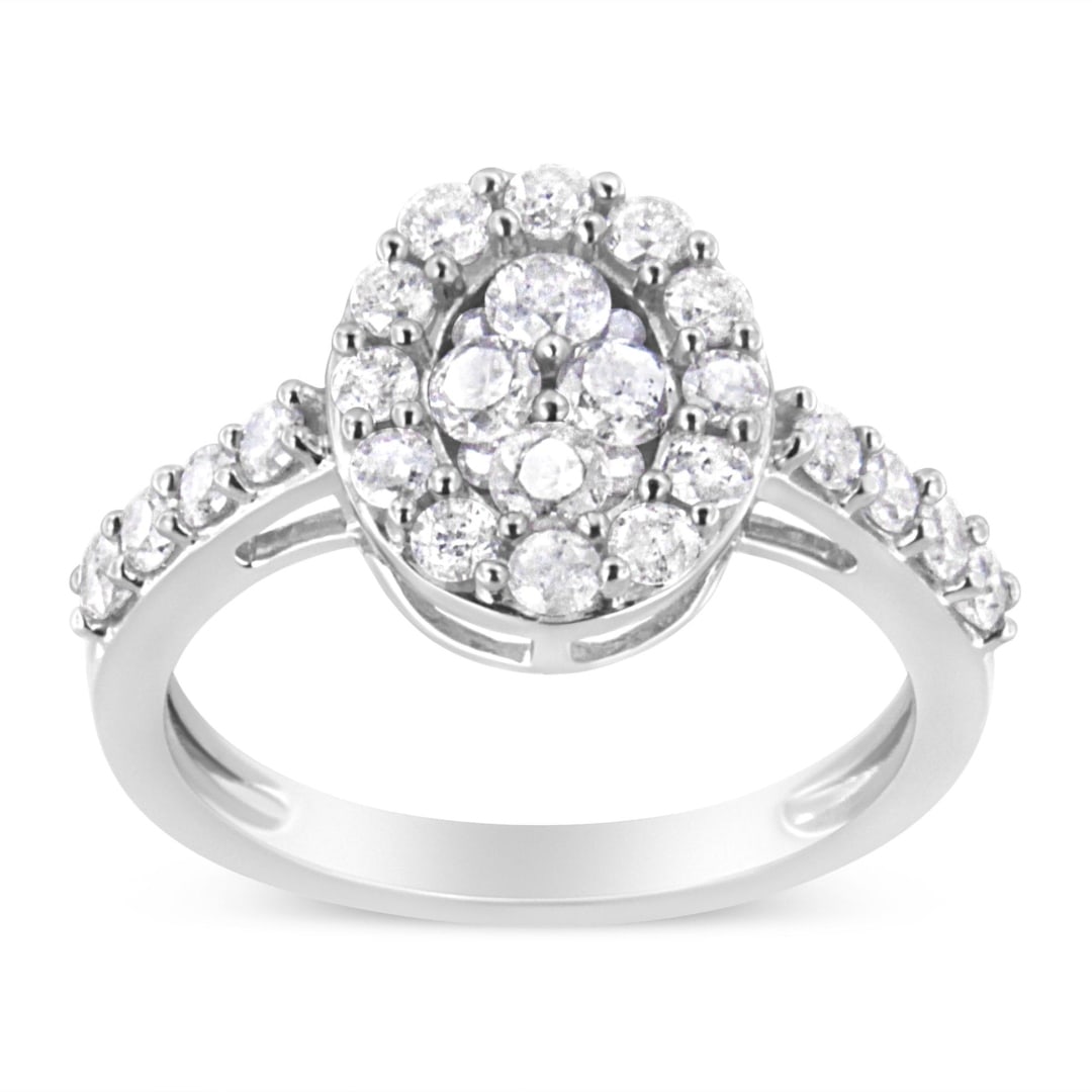 Sparkling 1.00ct Diamond Halo-style Cluster Ring (1 of 5)