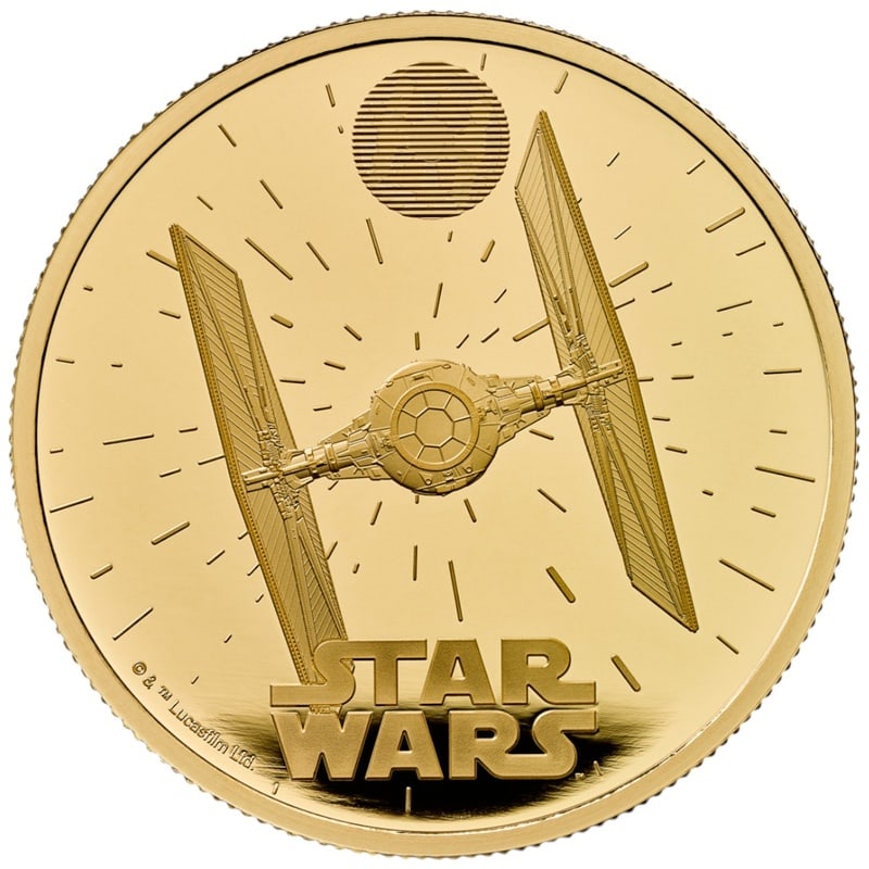 2024 Gb 1/4 Oz Gold Star Wars Tie Fighter Coin (1 of 3)