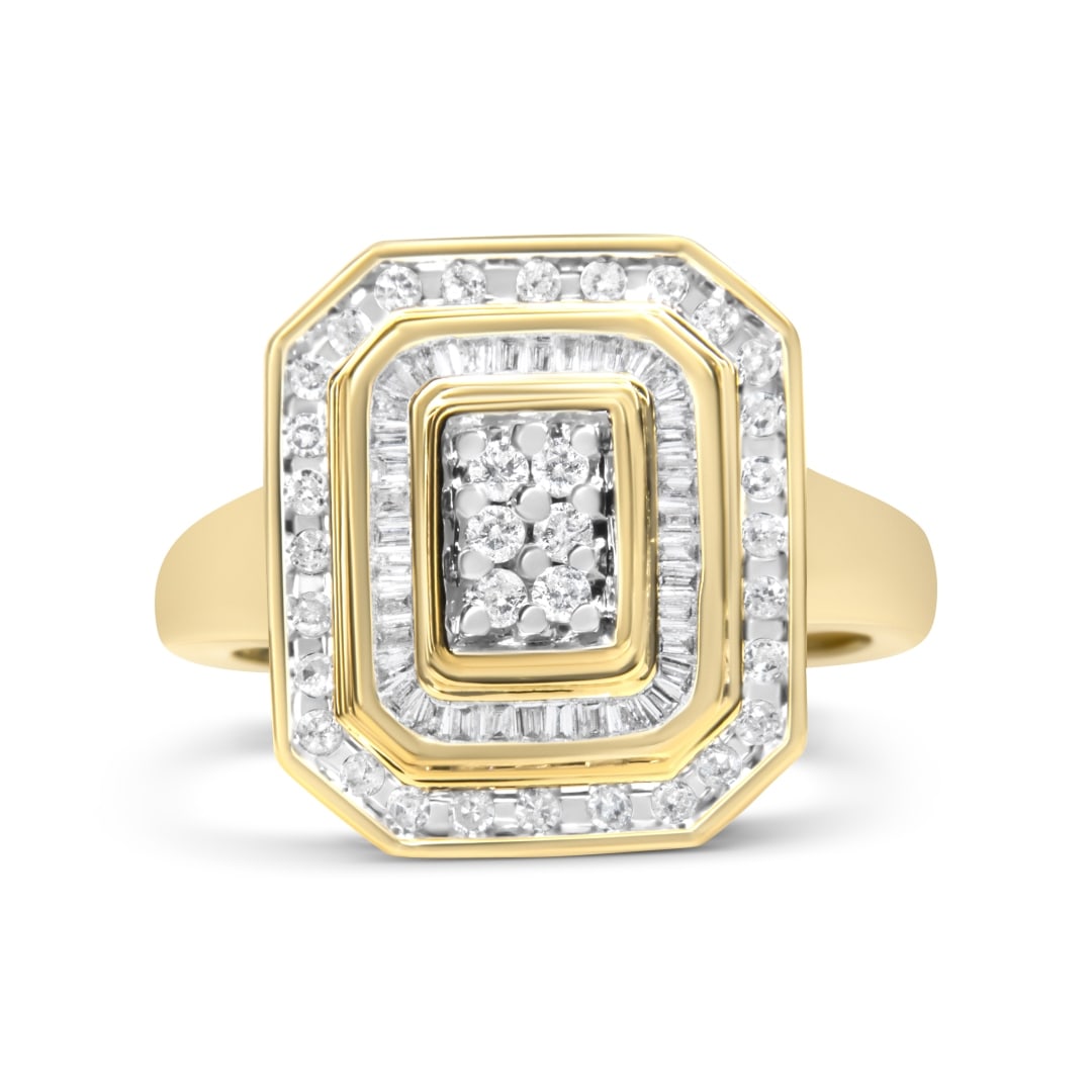 10k Gold 1.06ct Diamond Double Halo Cocktail Ring (1 of 6)