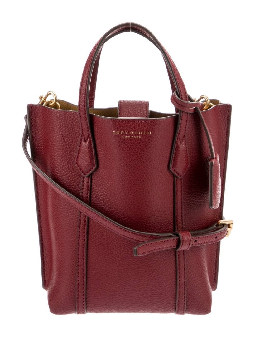 Tory Burch Red Leather Snap Closure Top Handle Bag (1 of 4)