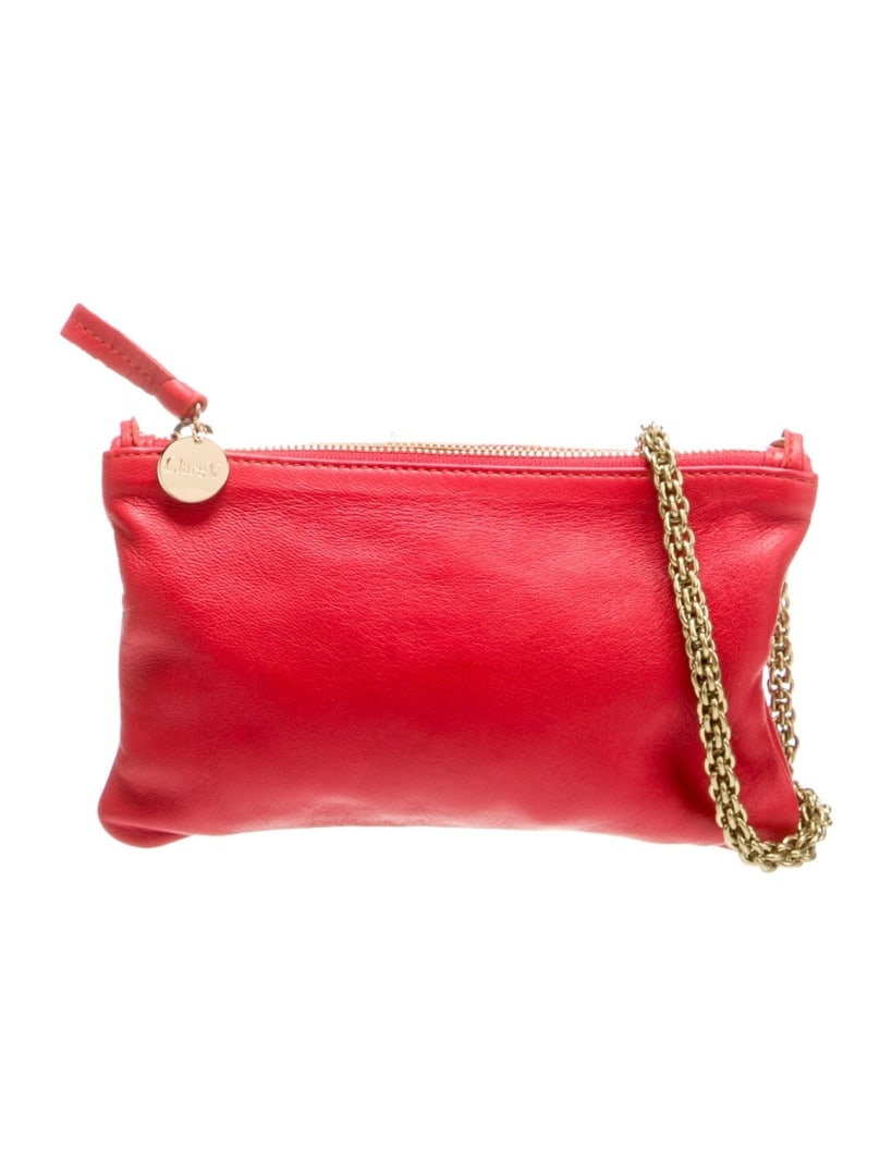 Clare V. Red Leather Chain-link Strap Shoulder Bag (1 of 4)