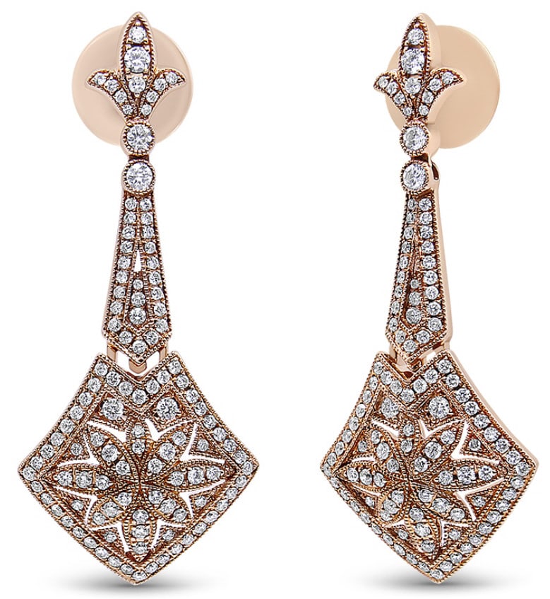 18k Rgold 1.31ct Diamond Drop & Dangle Earrings (1 of 4)