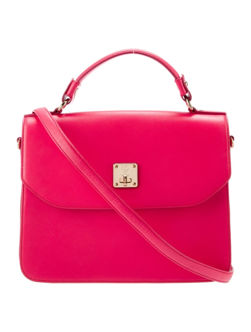 Mcm Pink Leather Turn-lock Closure Top Handle Bag (1 of 6)