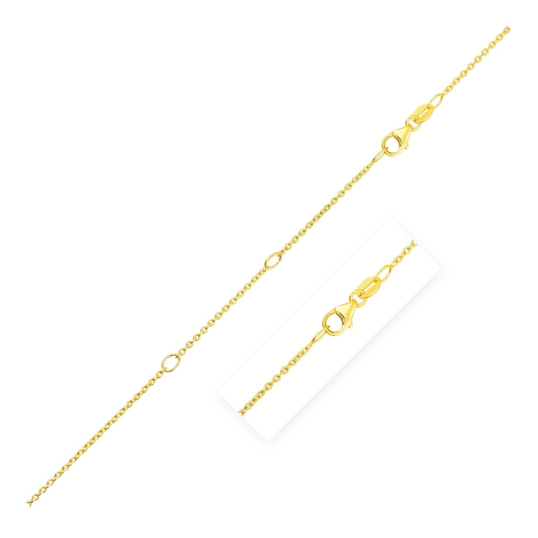 14k Gold Double Extendable Cable Chain 1.2mm (1 of 2)