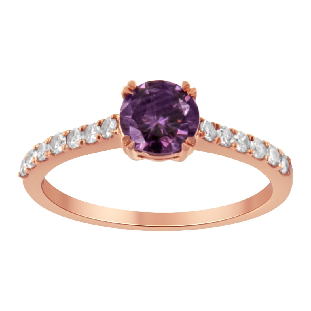 10k Gold 1.56ct Diamond & Amethyst Ring (1 of 5)