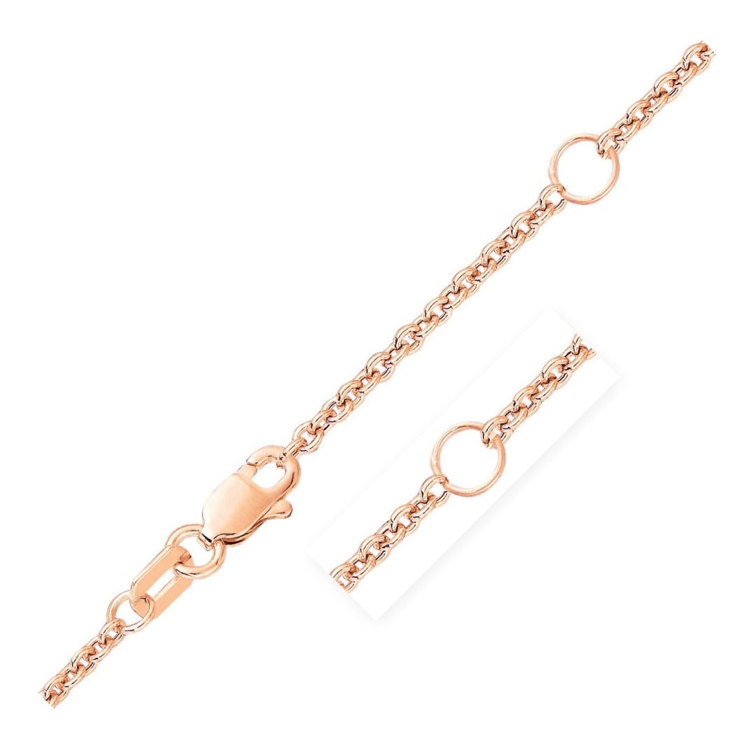 14k Rose Gold Double Extendable Cable Chain 1.9mm (1 of 5)