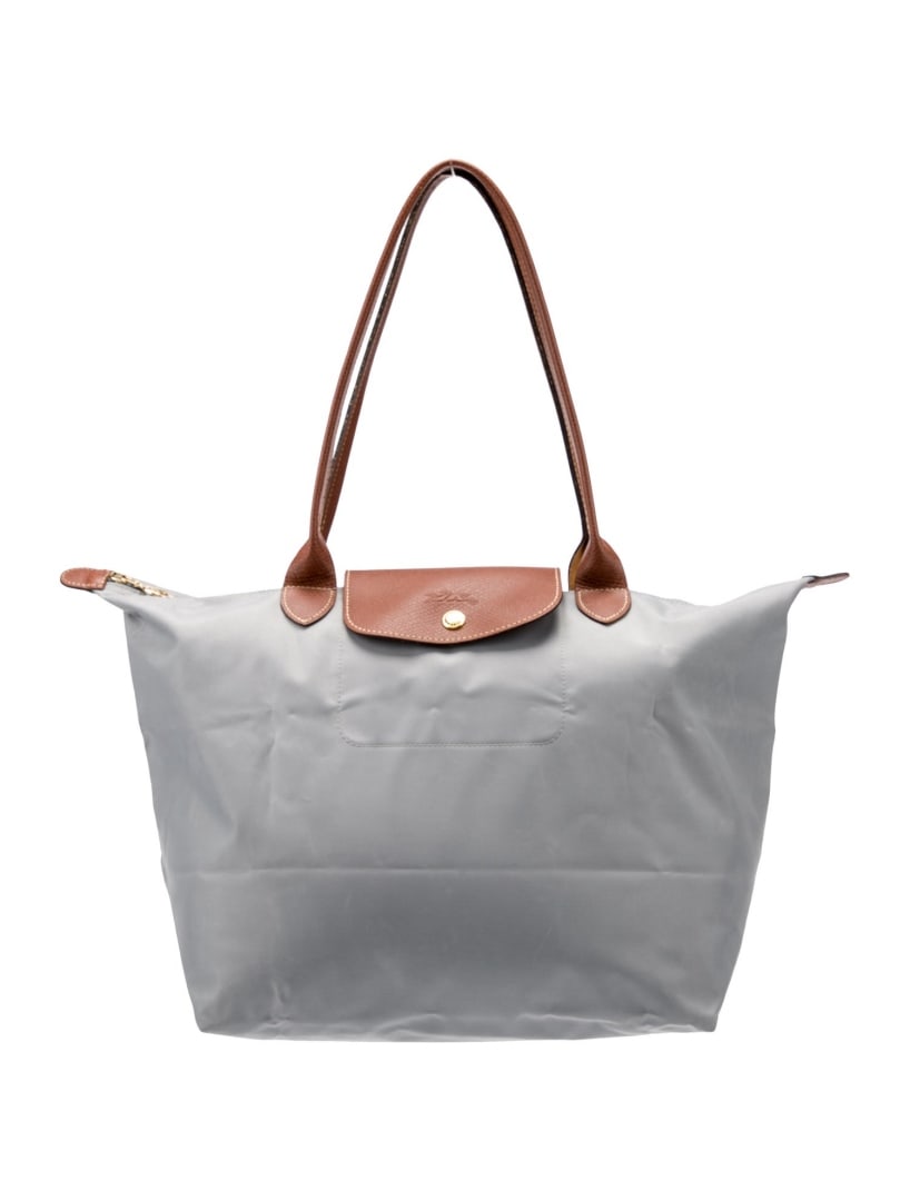 Longchamp Grey Nylon Zip & Snap Closure Tote (1 of 5)