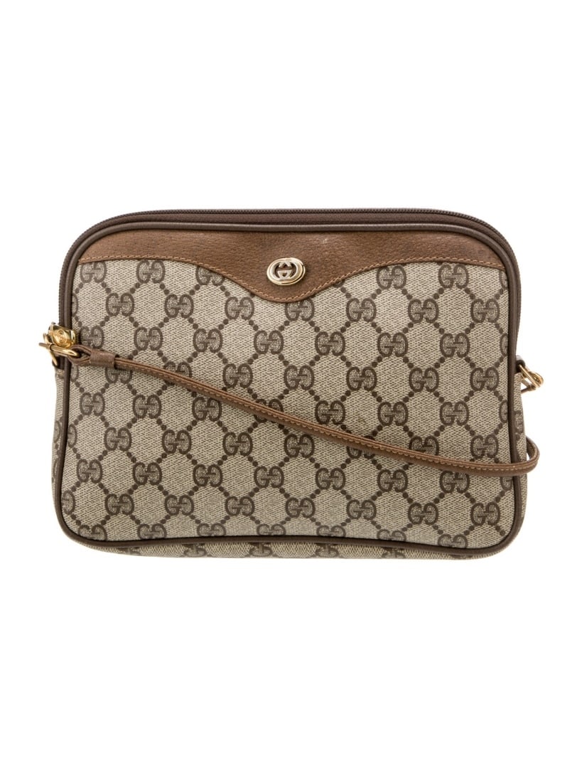 Gucci Brown Gg Supreme Zip Closure Shoulder Bag (1 of 6)
