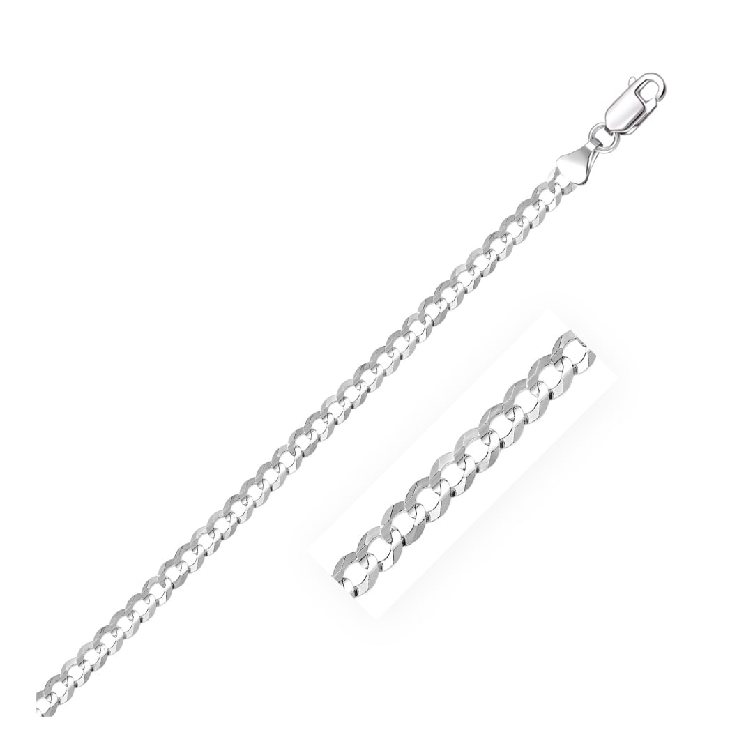 14k White Gold Solid Curb Chain (1 of 3)