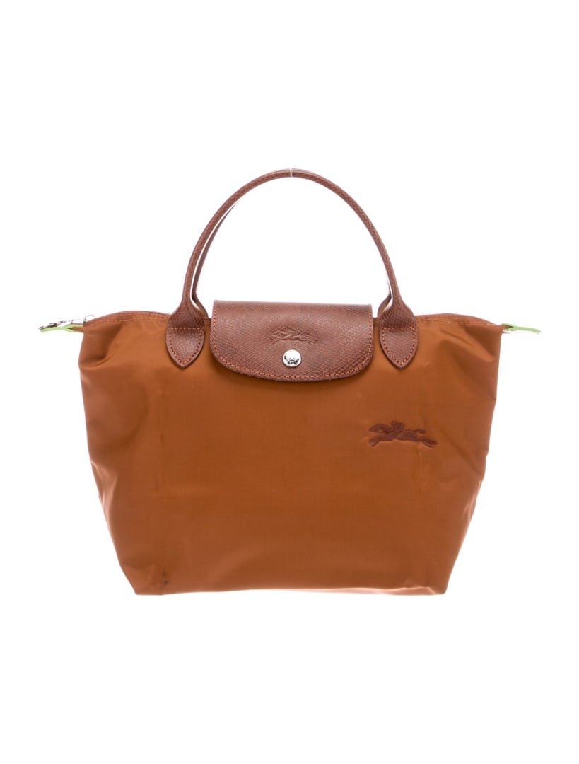 Longchamp Brown Nylon Embroidered Top Handle Bag (1 of 5)