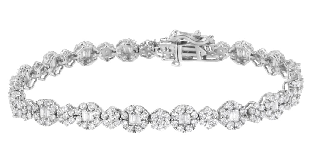 10k Wgold 4.01ct Diamond Link Bracelet (1 of 6)