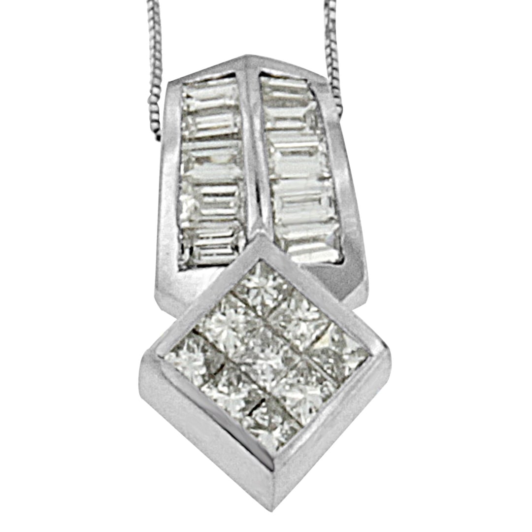 14k Wgold 1.51ct Diamond Geometric Necklace (1 of 3)