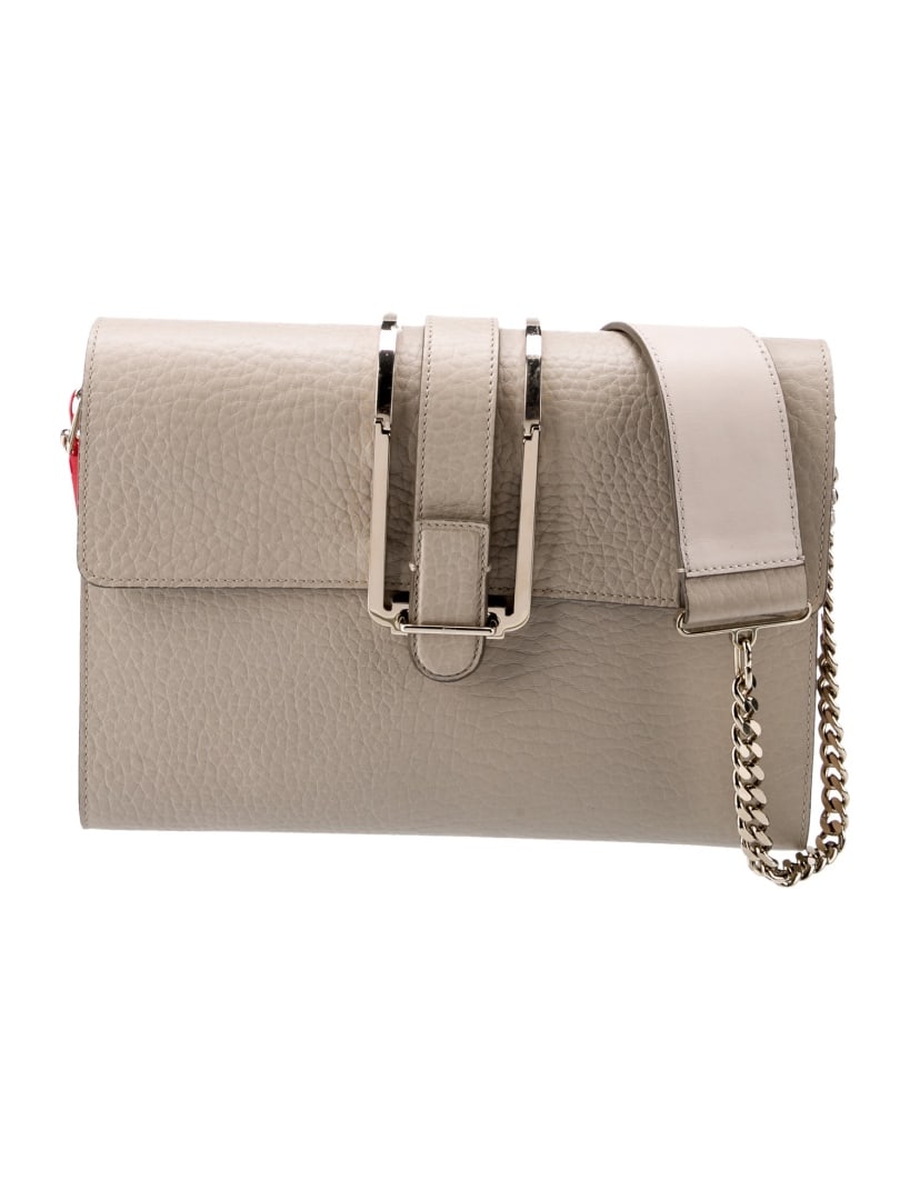 Chloe Neutrals Leather Chain-link Shoulder Bag: Condition is Very Good, pre-owned. Details: Neutrals Leather, Gold-Tone Hardware, Canvas Trim, Single Shoulder Strap, Chain-Link Accents, Canvas Lining, Single Interior Pocket, Pull-Through Closure at