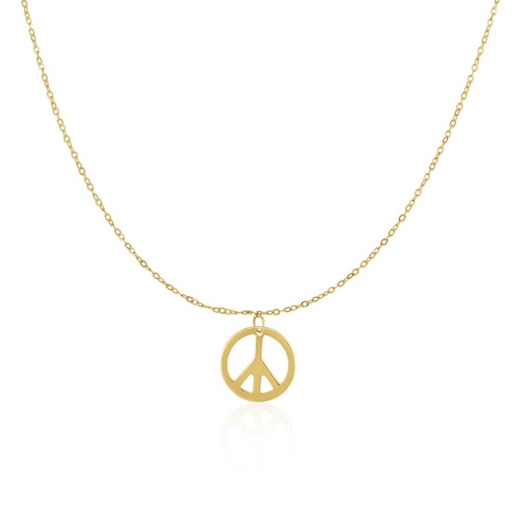 14k Gold Peace Symbol Necklace (1 of 2)