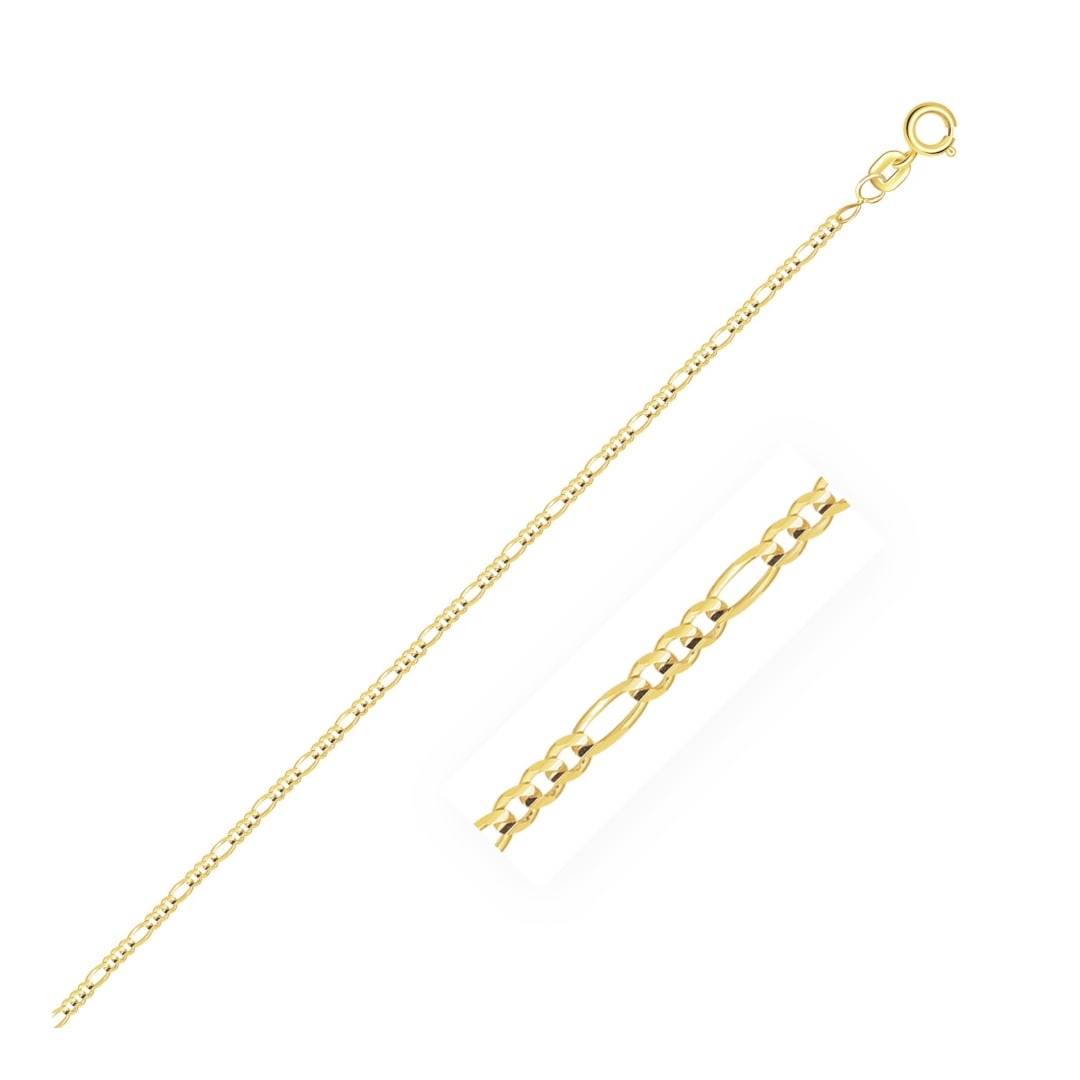 14K Gold Solid Figaro Chain 1.3mm (1 of 3)