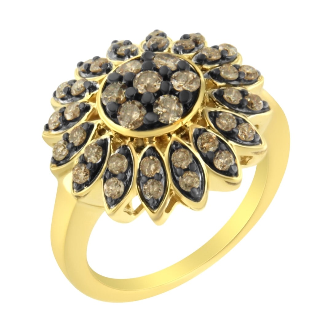 10k Gold-pl 1.03ct Diamond Floral Ring (1 of 6)