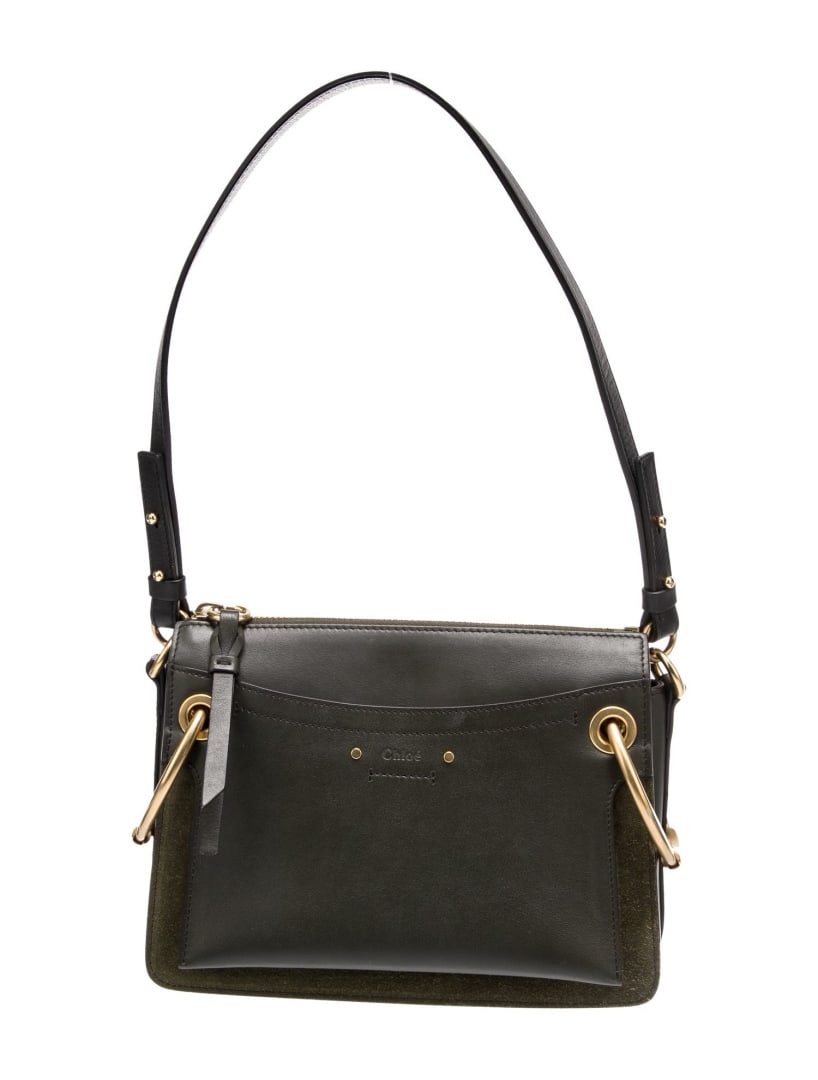 Chloe Brown Leather Zip Closure Shoulder Bag: Condition is excellent, pre-owned. Details: brown leather, gold-tone hardware, flat handle, dual shoulder straps, single exterior pocket, canvas lining, single interior pocket with card slots, zip clo