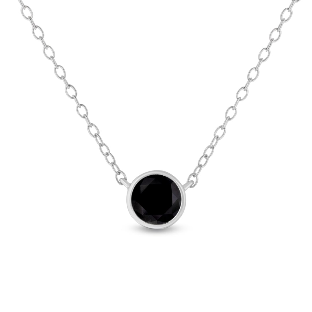 Round .30ct Black Diamond Solitaire Necklace (1 of 5)